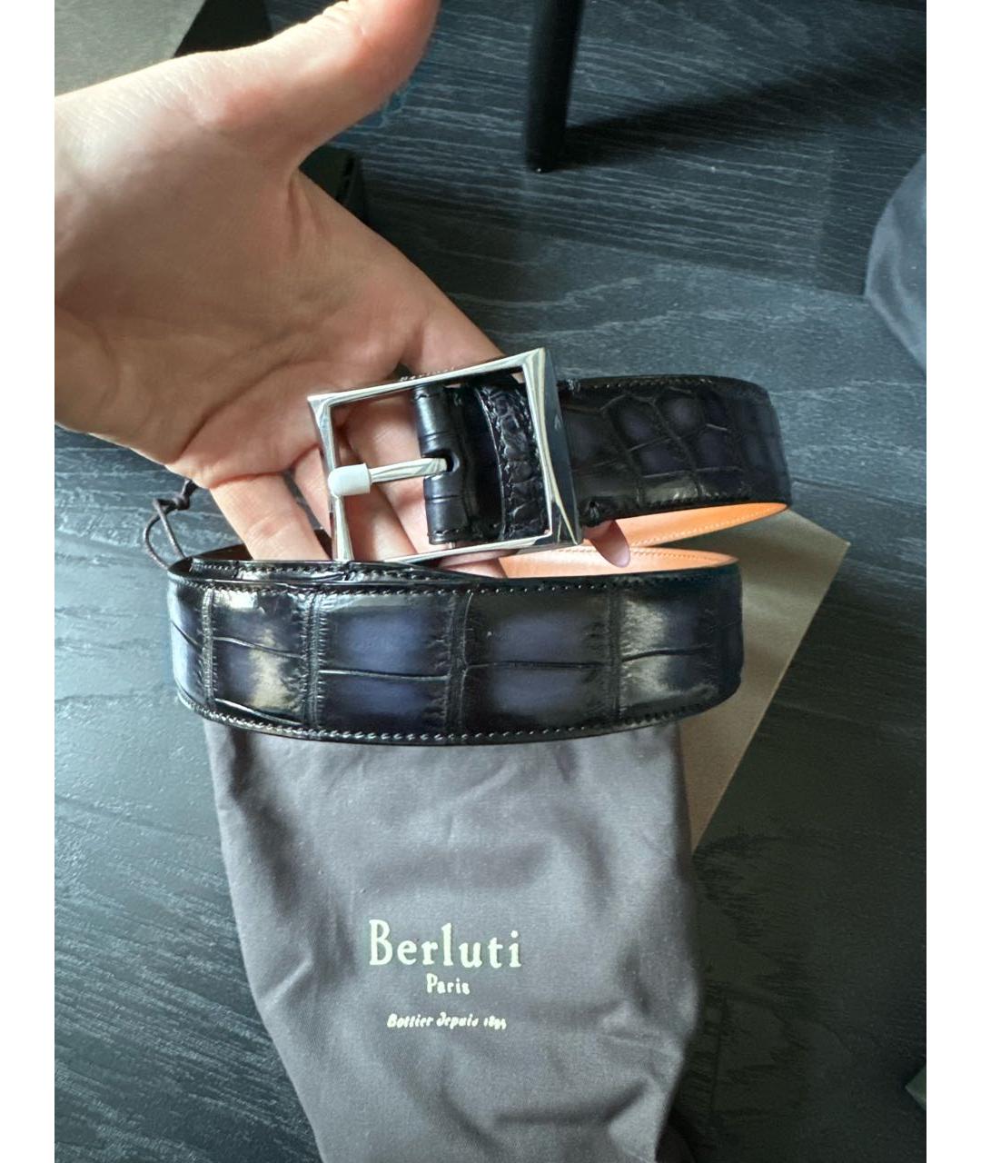 BERLUTI Фиолетовый ремень из экзотической кожи, фото 2