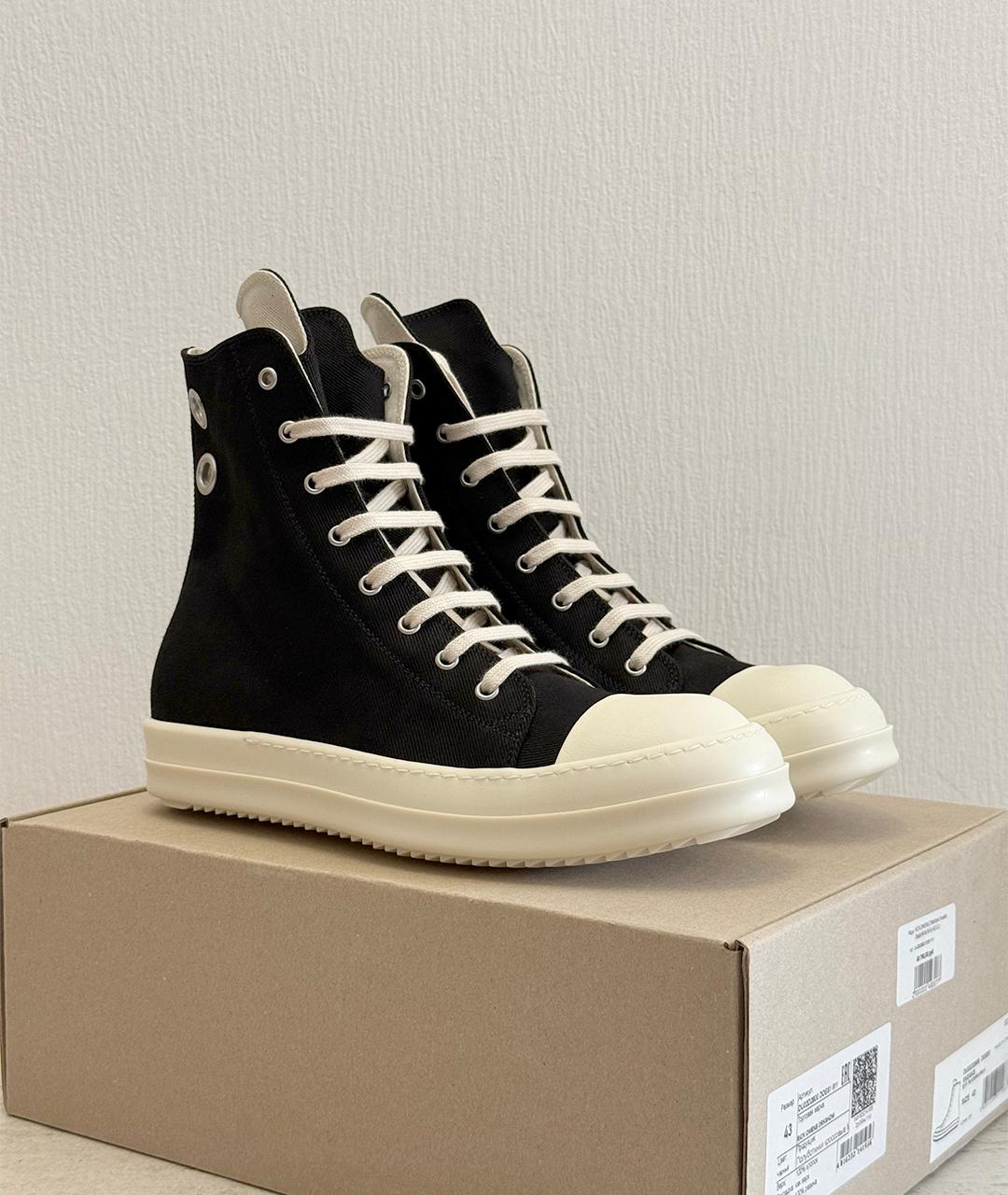RICK OWENS Черные кеды, фото 6