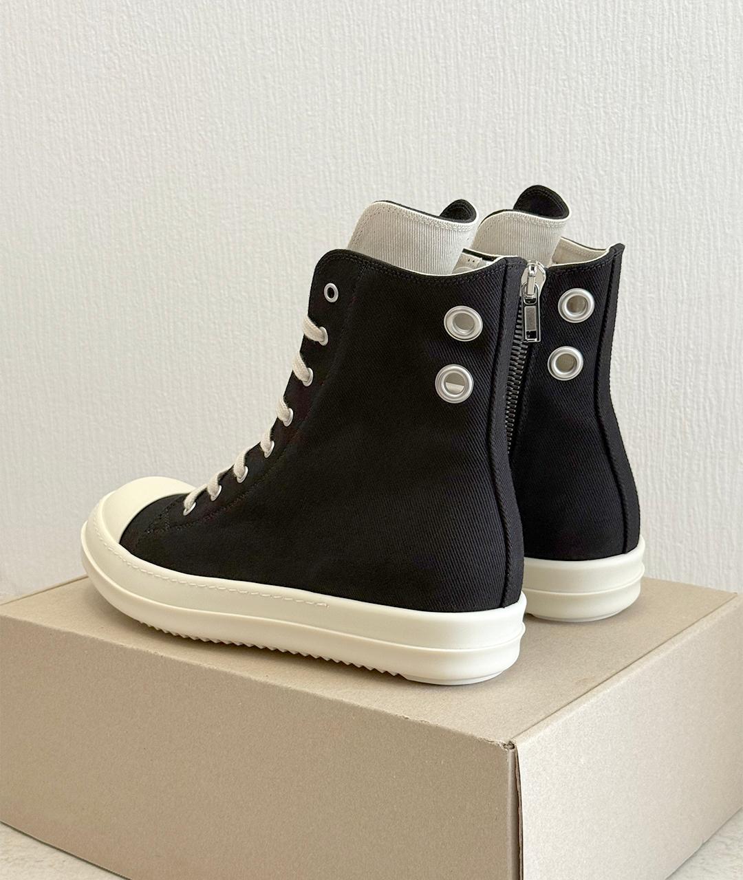 RICK OWENS Черные кеды, фото 4