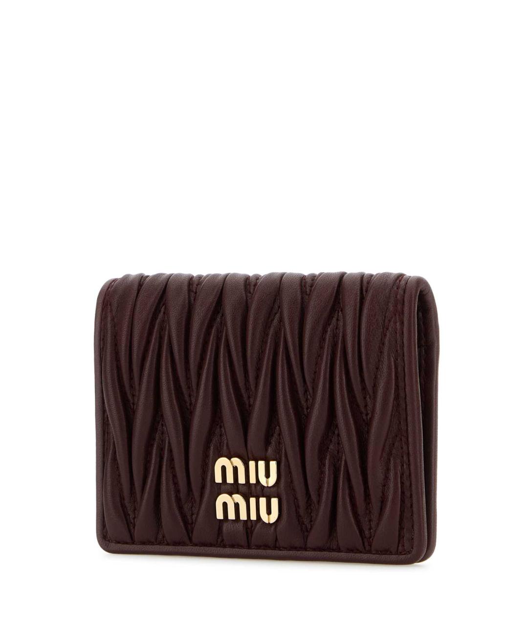 MIU MIU Бордовый кожаный кошелек, фото 2