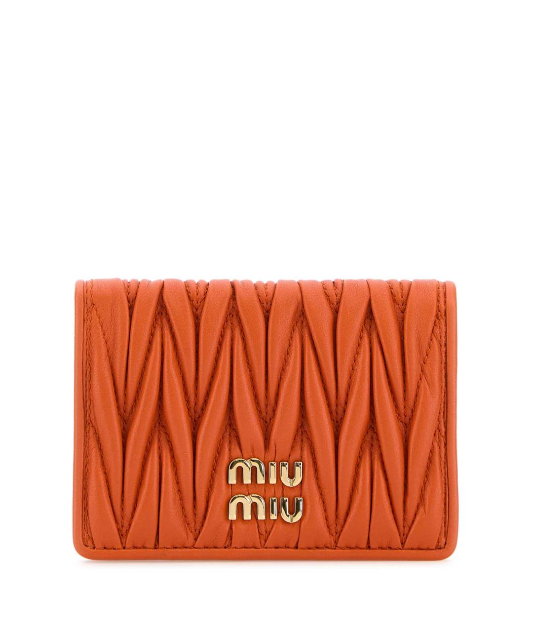 MIU MIU Оранжевый кожаный кошелек, фото 1