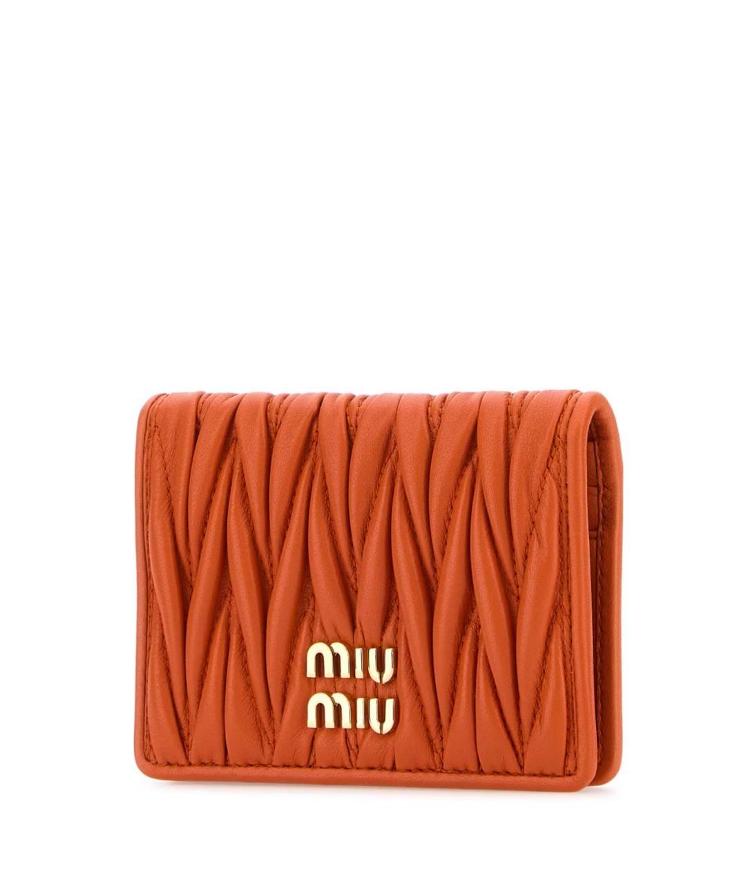 MIU MIU Оранжевый кожаный кошелек, фото 2