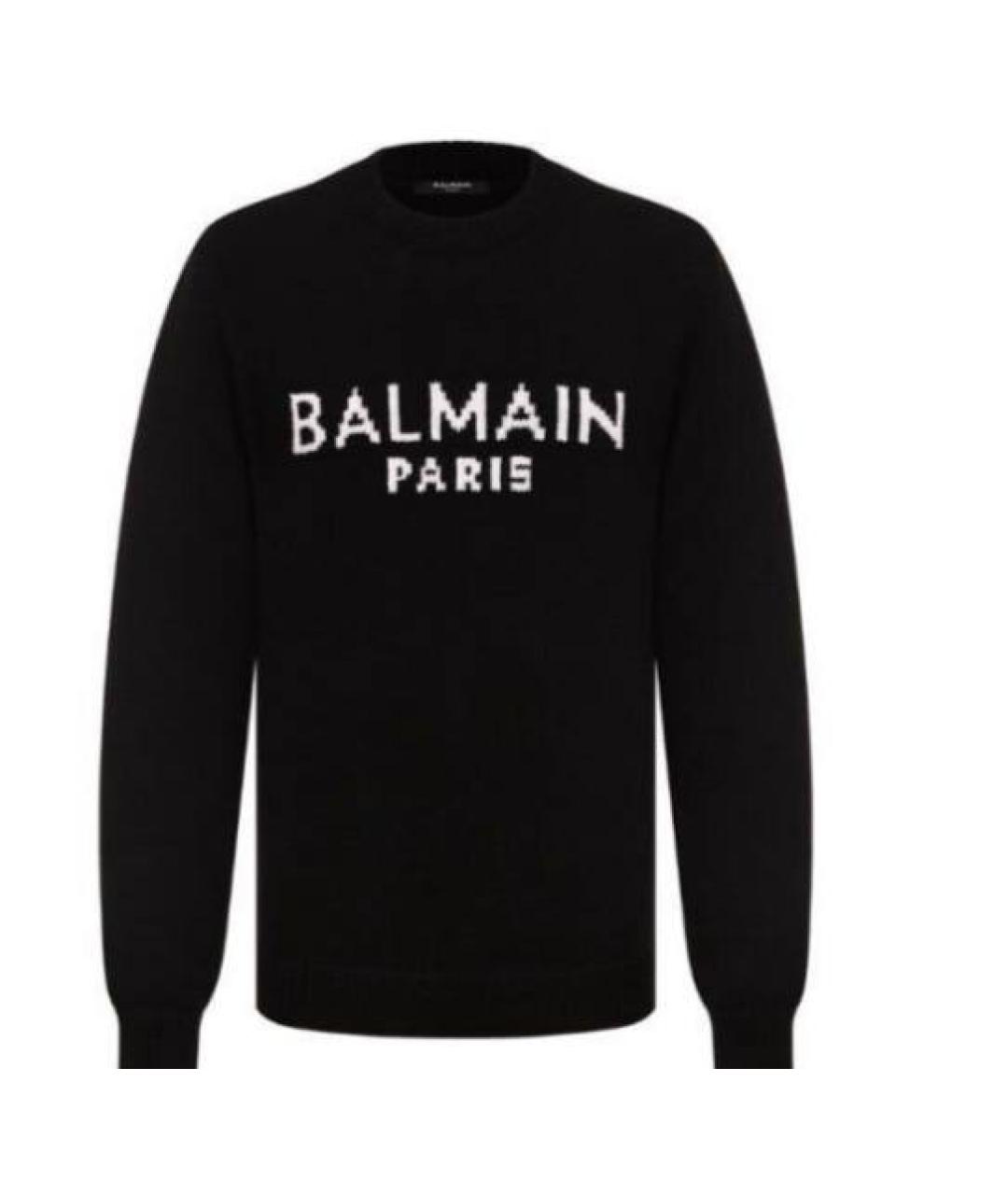 BALMAIN Черный шерстяной джемпер / свитер, фото 1