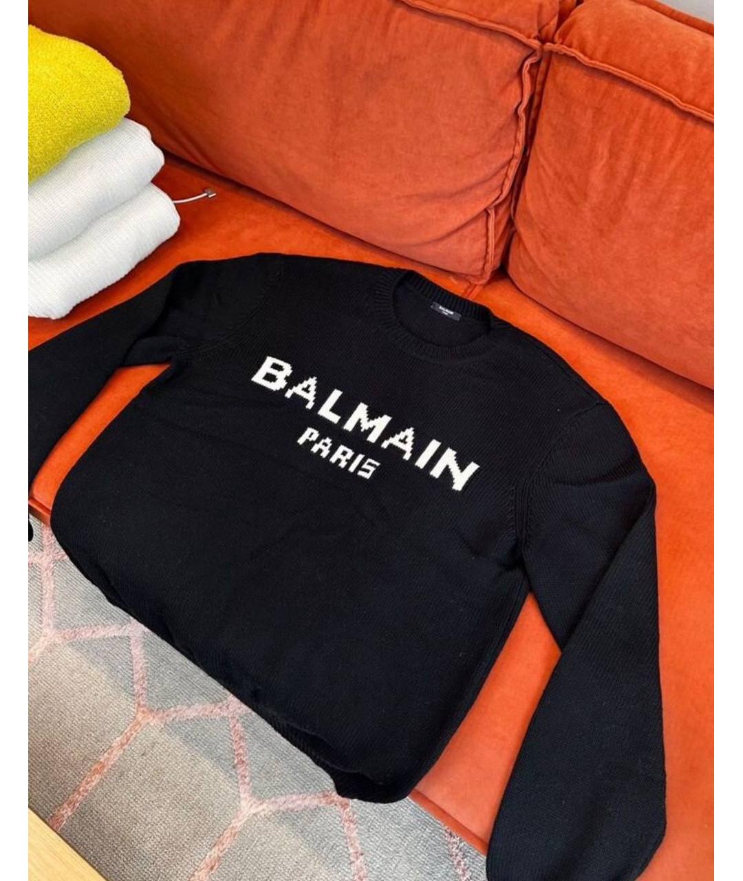 BALMAIN Черный шерстяной джемпер / свитер, фото 2