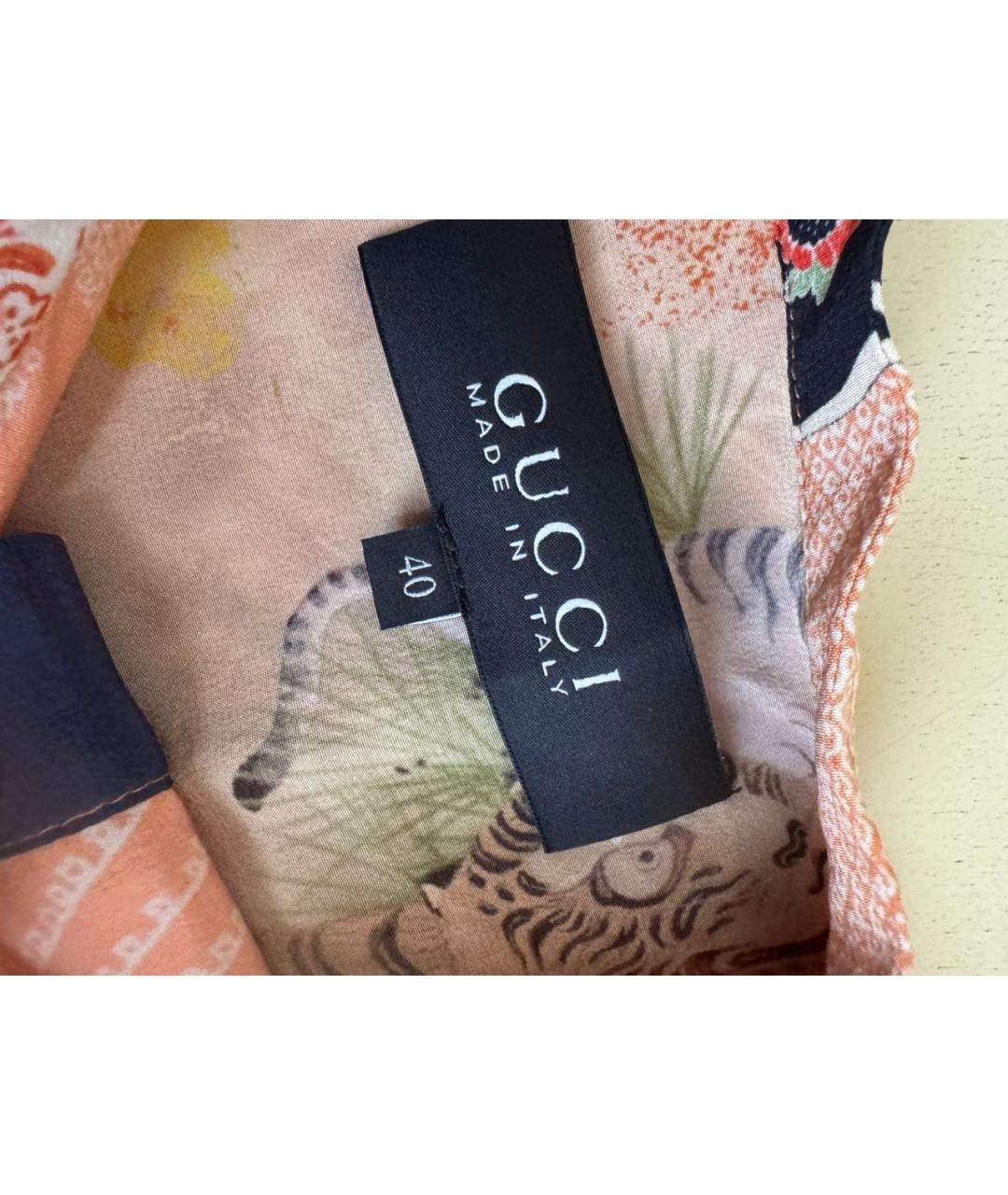 GUCCI Мульти шелковое повседневное платье, фото 4