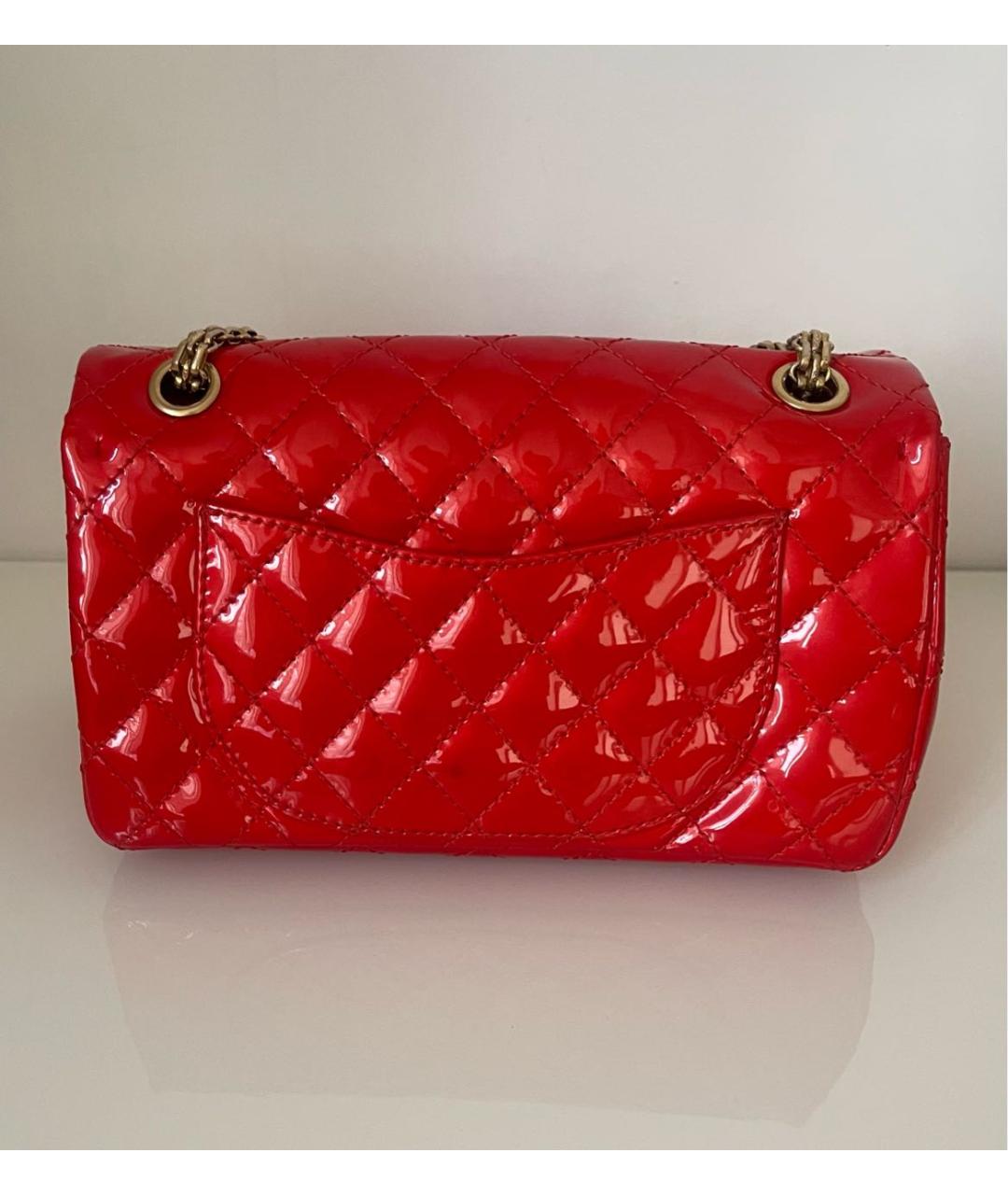 CHANEL Красная кожаная сумка через плечо, фото 4