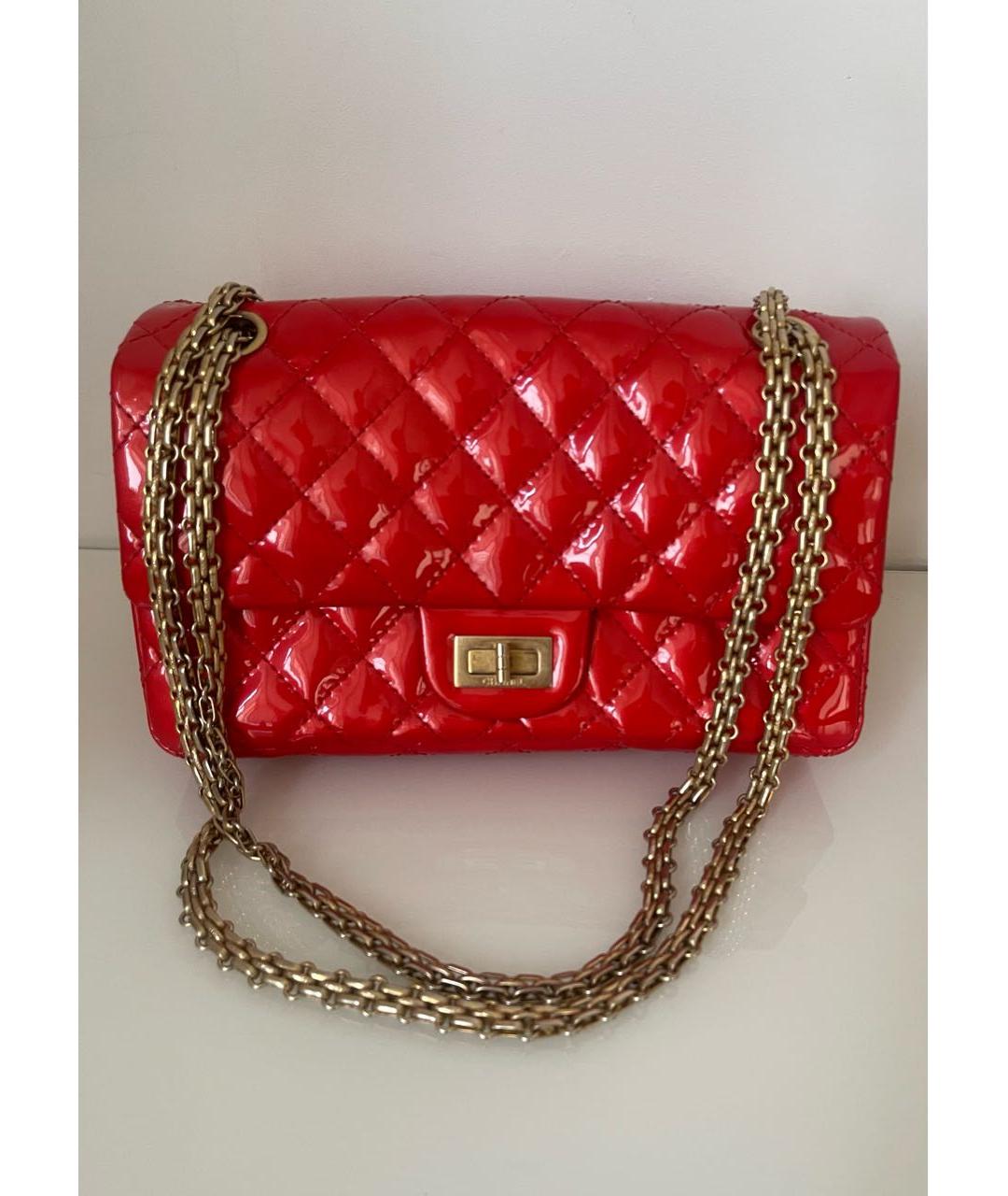 CHANEL Красная кожаная сумка через плечо, фото 9