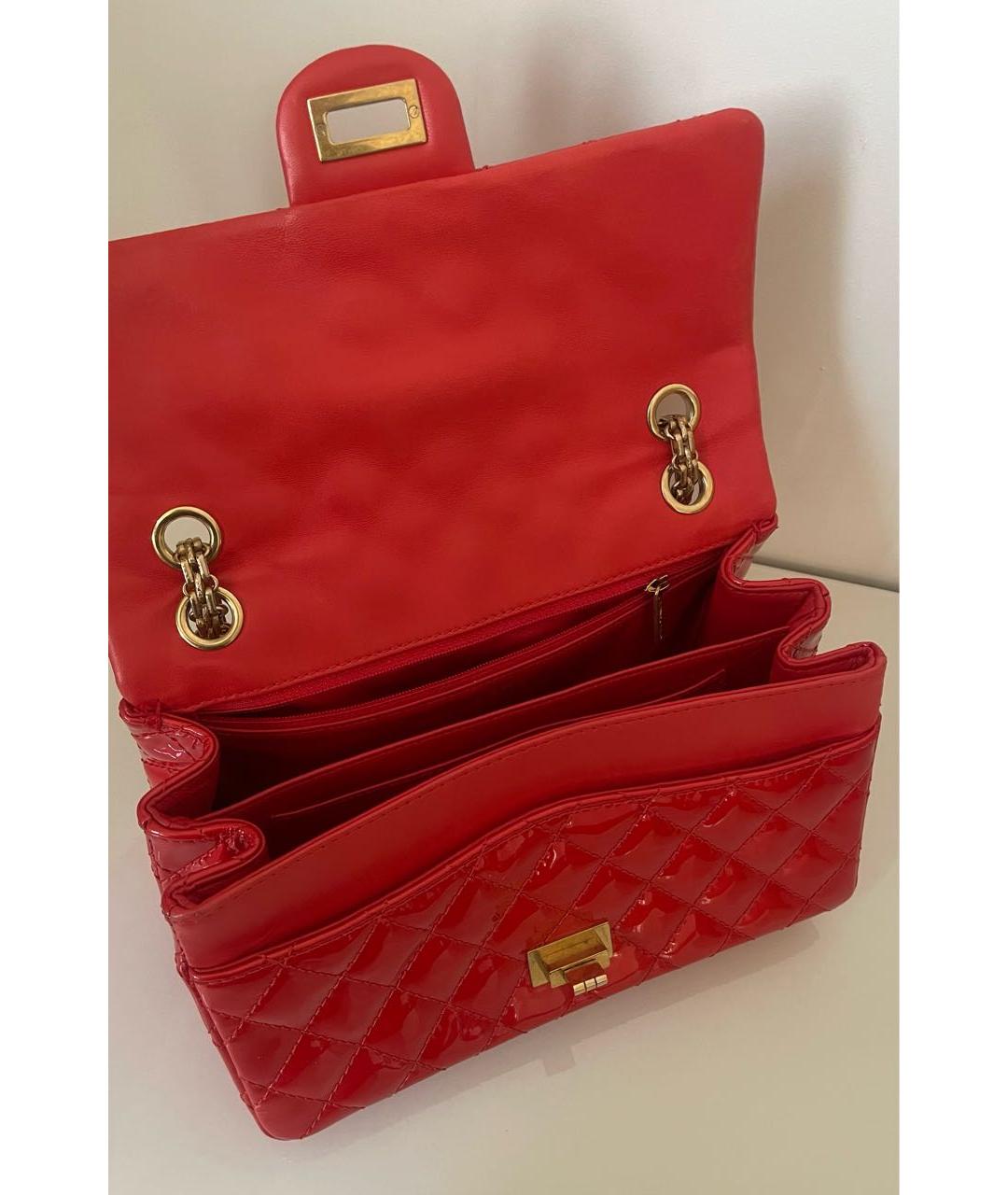 CHANEL Красная кожаная сумка через плечо, фото 6