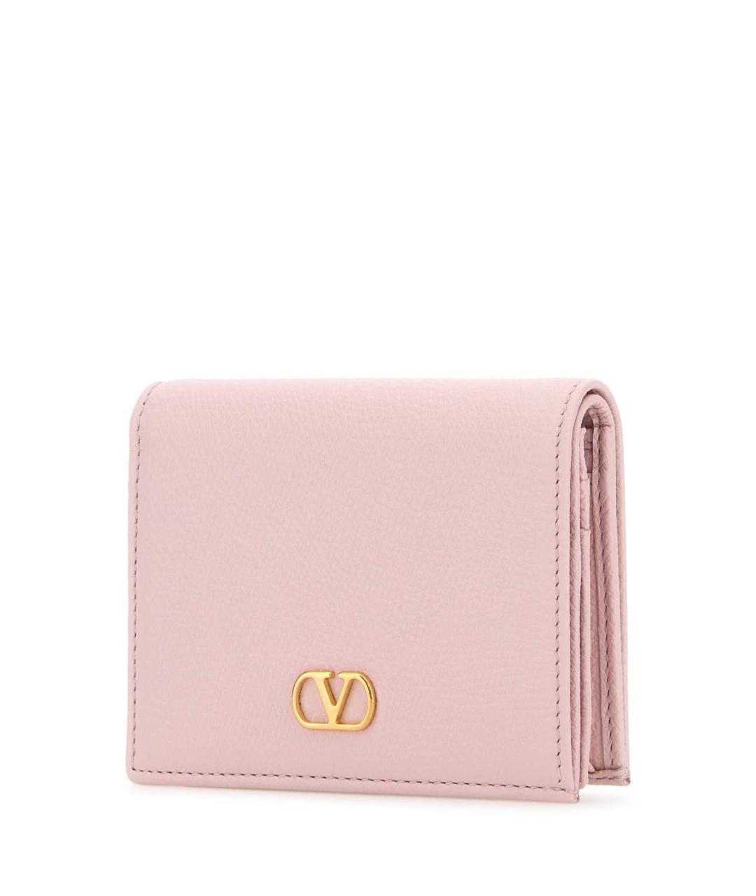 VALENTINO Розовый кожаный кошелек, фото 2