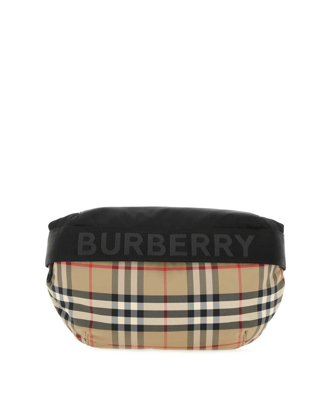 BURBERRY Бежевая синтетическая поясная сумка, фото 1