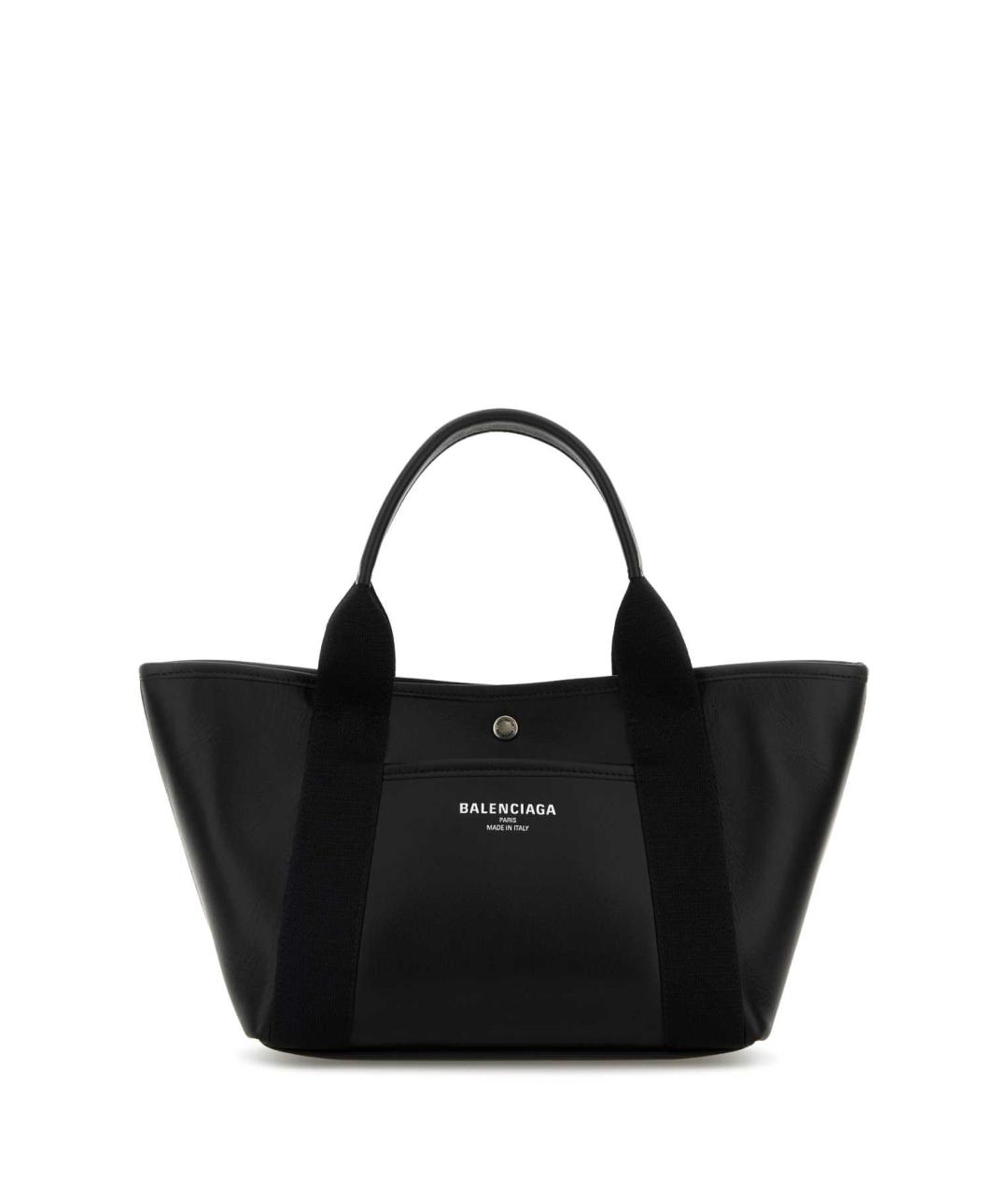 BALENCIAGA Черная кожаная сумка с короткими ручками, фото 1