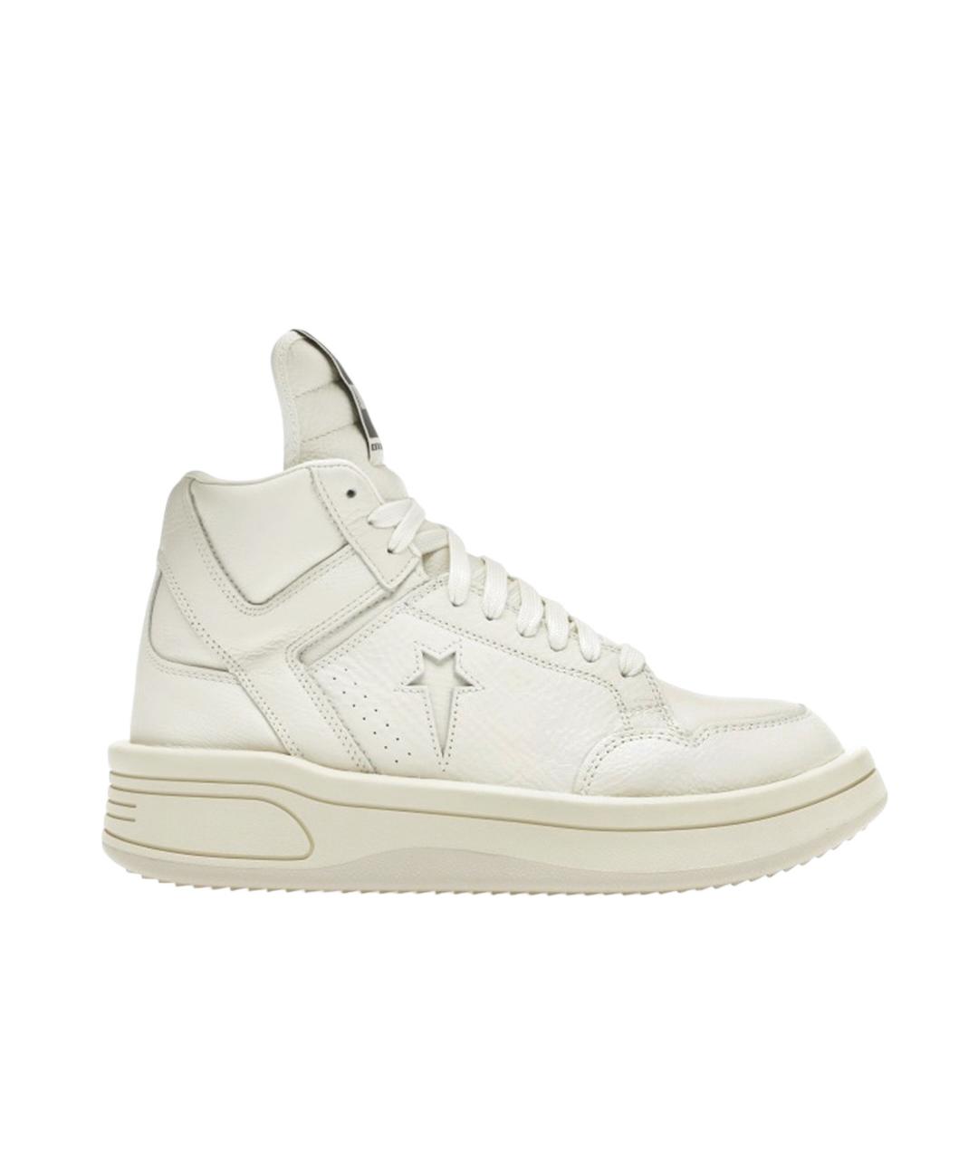RICK OWENS Белые кожаные кроссовки, фото 1