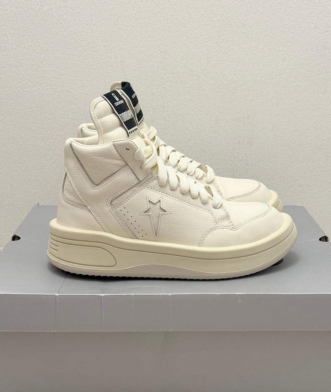 RICK OWENS Белые кожаные кроссовки, фото 8