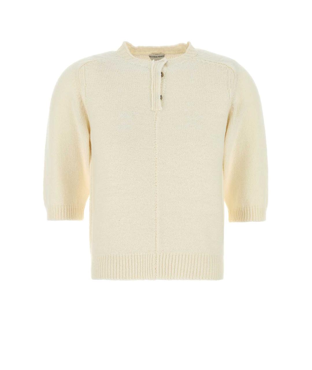 BOTTEGA VENETA Бежевая шерстяная футболка, фото 1