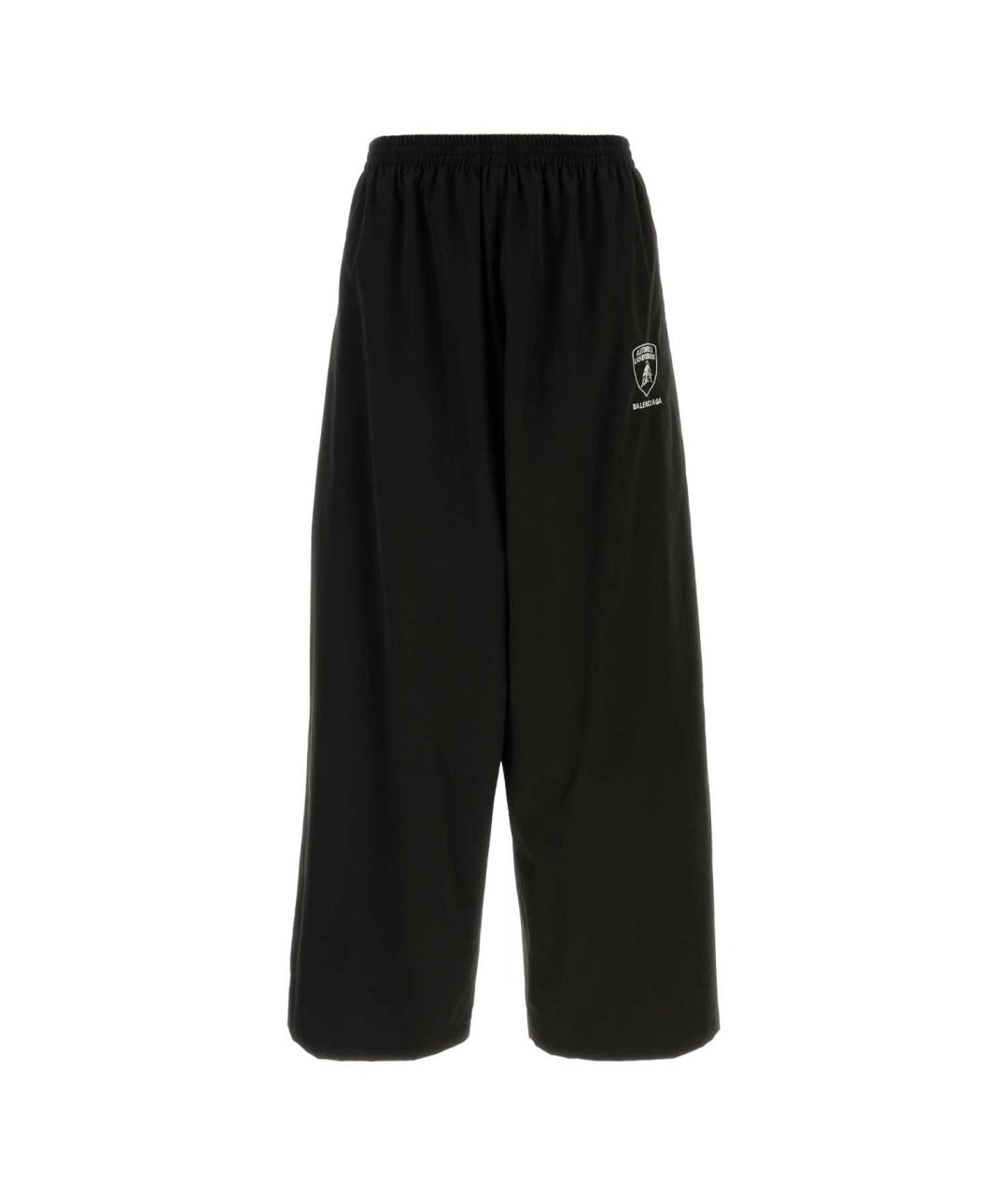 BALENCIAGA Черные полиэстеровые повседневные брюки, фото 1