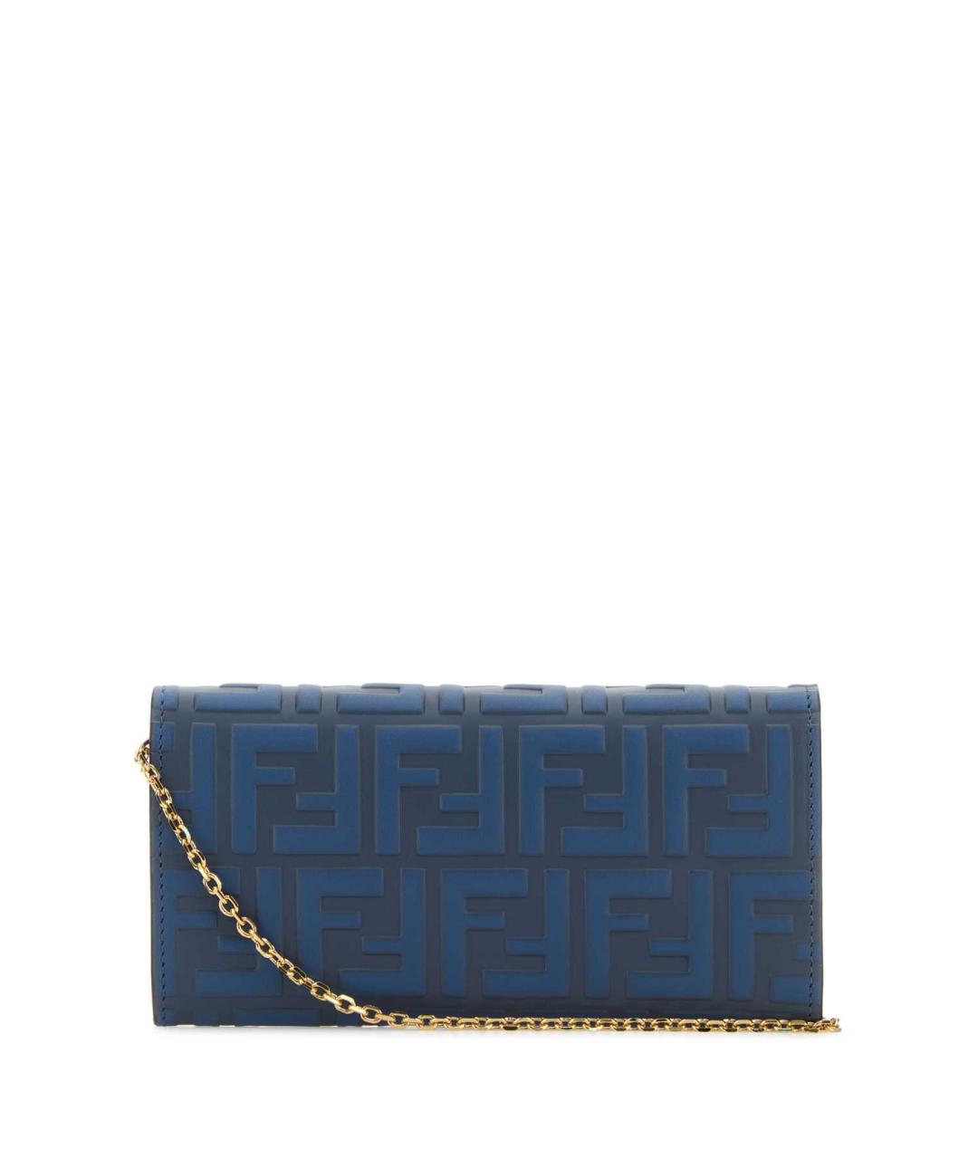 FENDI Темно-синий кожаный кошелек, фото 3