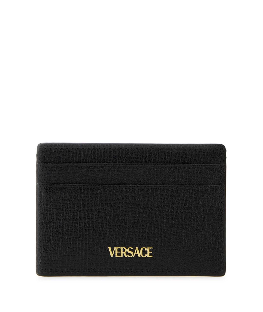 VERSACE Черный кожаный кошелек, фото 3