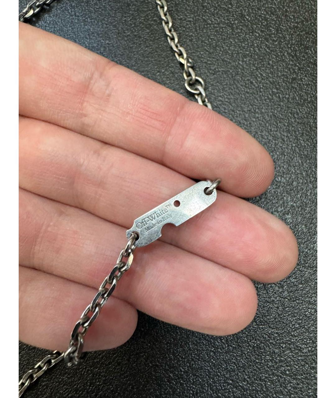 OFF-WHITE Серебряная латунная подвеска, фото 3