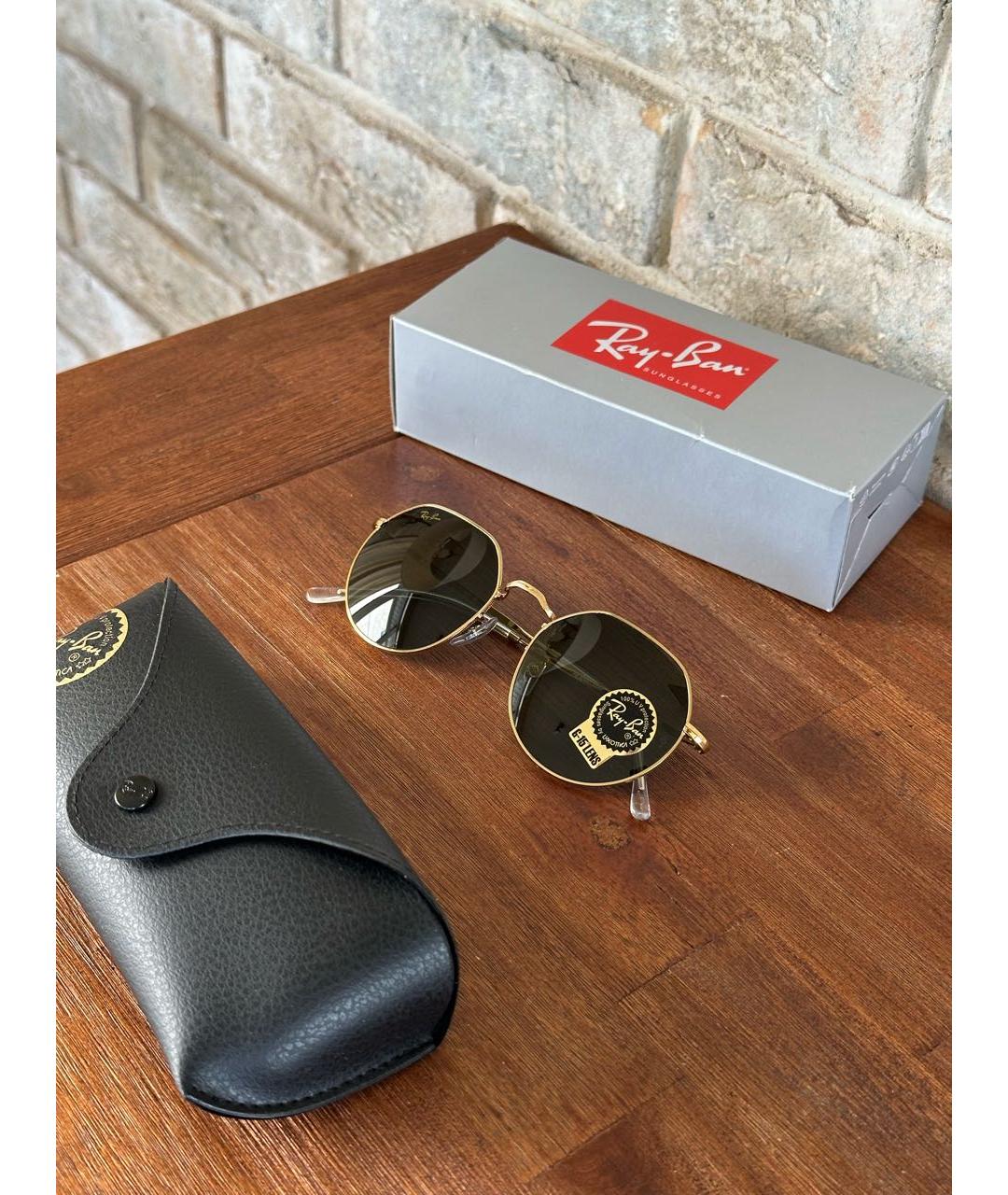 RAY BAN Хаки металлические солнцезащитные очки, фото 5