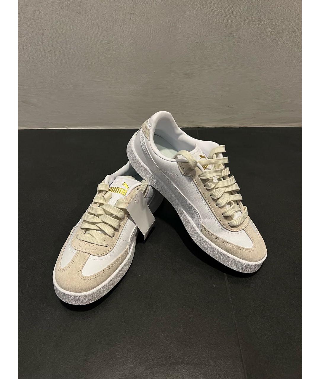 PUMA Белые кожаные кеды, фото 4