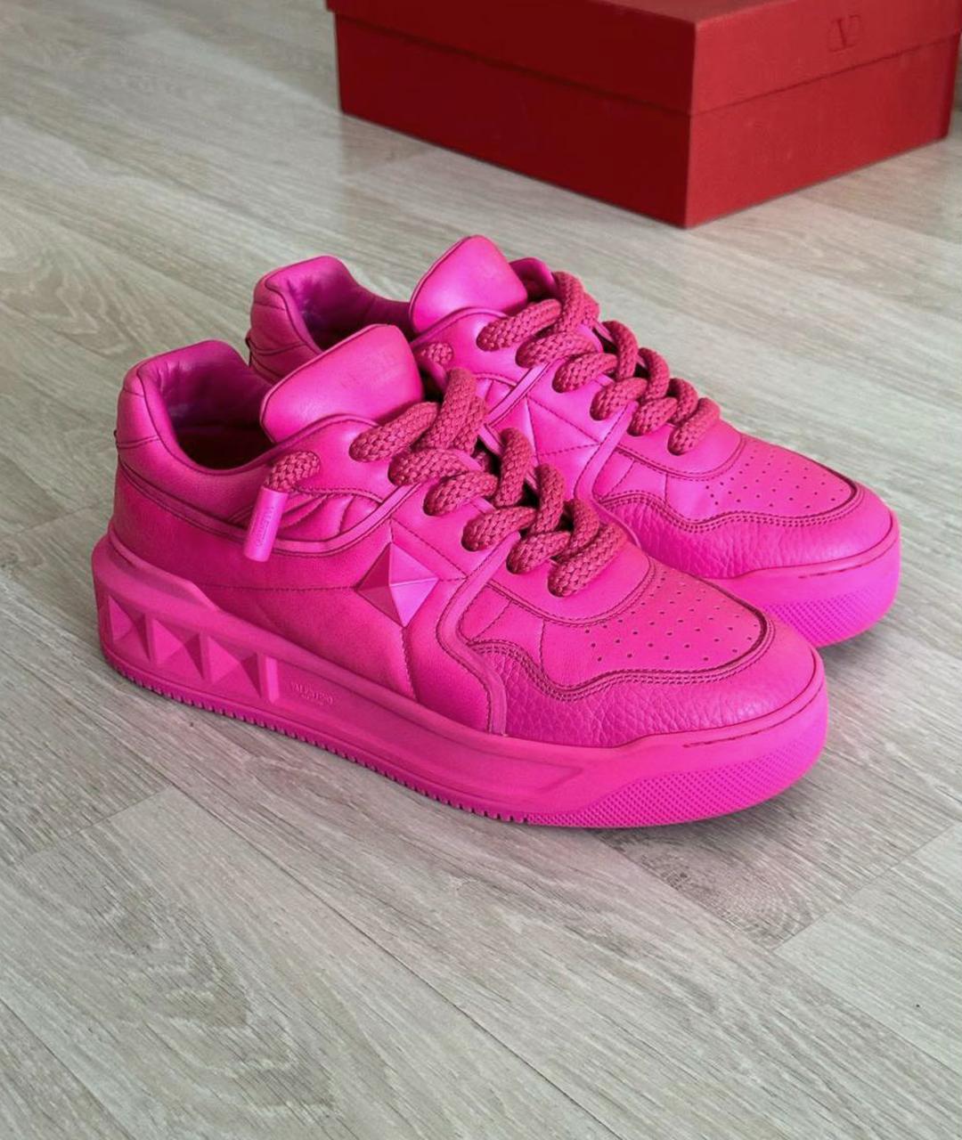 VALENTINO Розовые кожаные кеды, фото 2