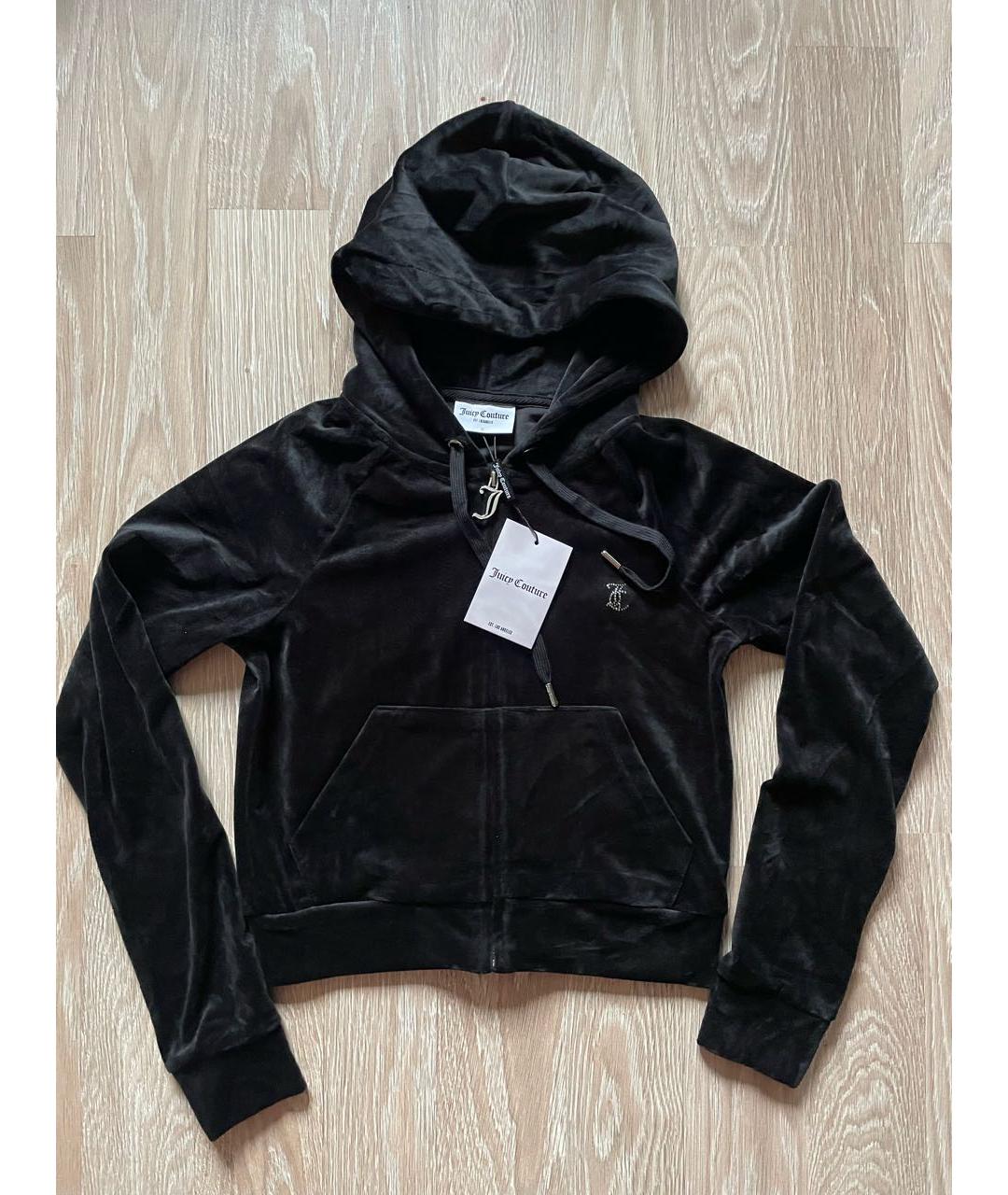 JUICY COUTURE Черный велюровый костюм с брюками, фото 9
