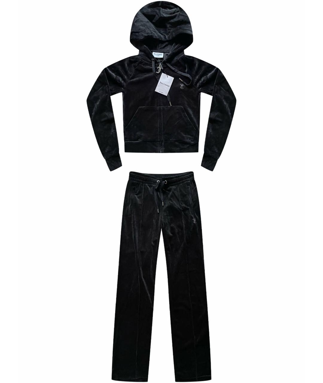 JUICY COUTURE Черный велюровый костюм с брюками, фото 1