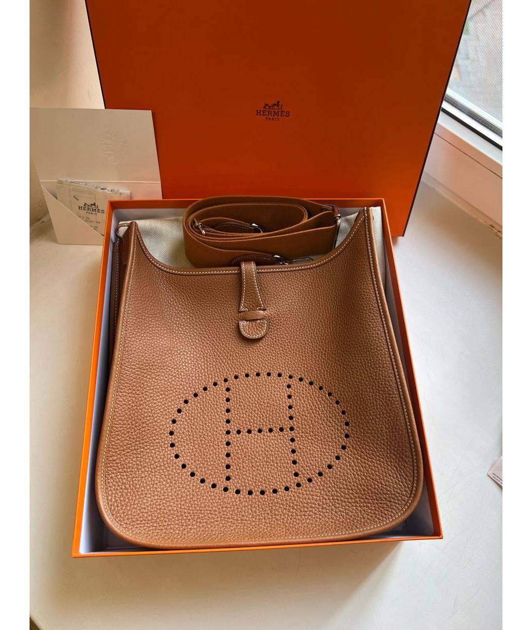 HERMES Коричневая кожаная сумка через плечо, фото 2