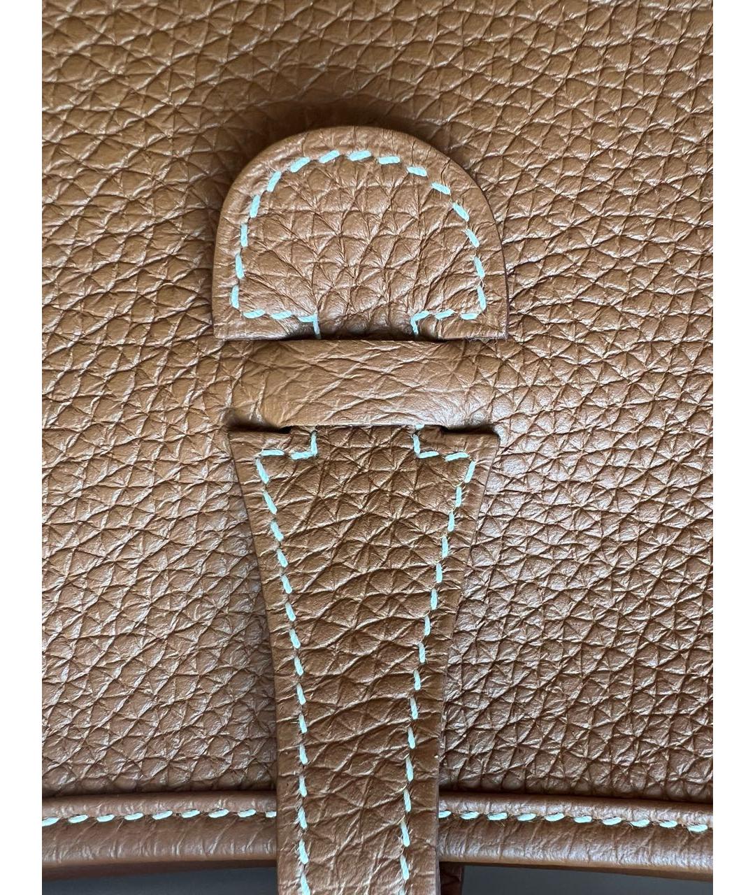 HERMES Коричневая кожаная сумка через плечо, фото 6