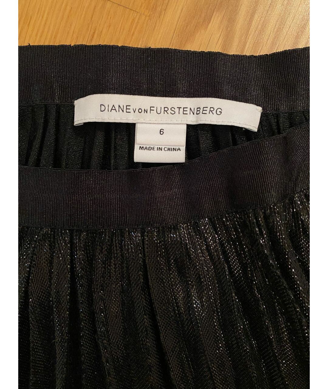 DIANE VON FURSTENBERG Черная полиэстеровая юбка миди, фото 6