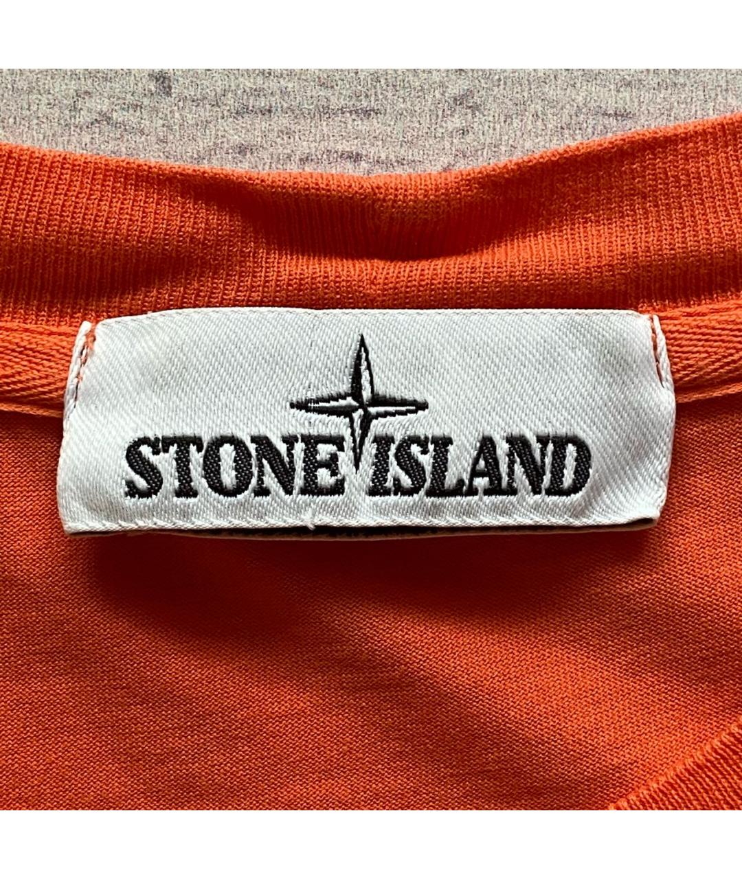 STONE ISLAND Оранжевая хлопковая футболка, фото 6