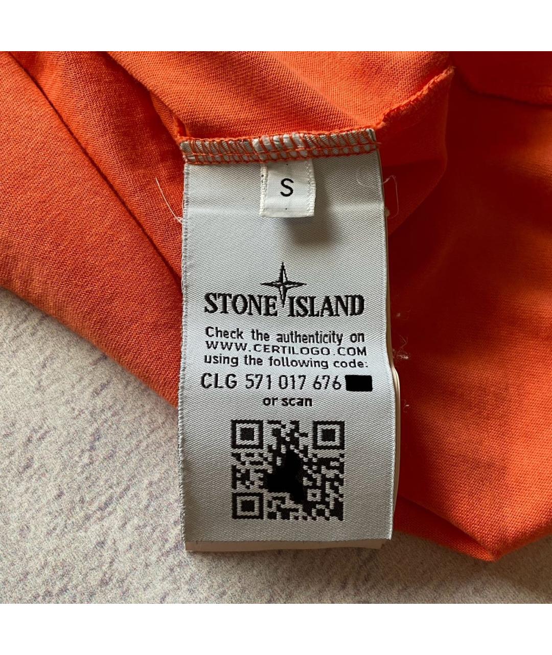 STONE ISLAND Оранжевая хлопковая футболка, фото 7