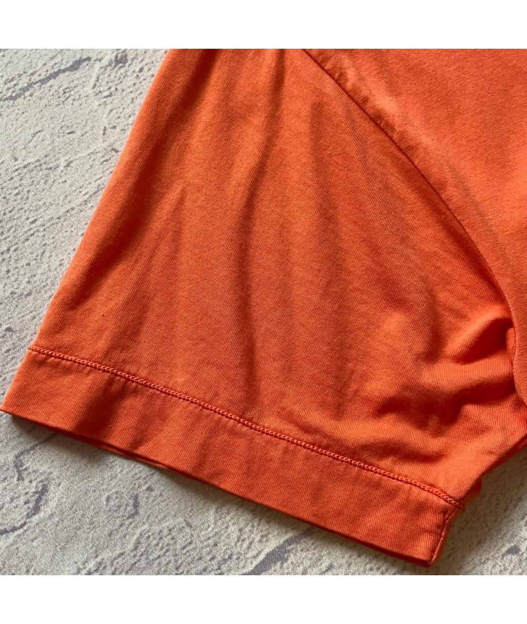 STONE ISLAND Оранжевая хлопковая футболка, фото 4
