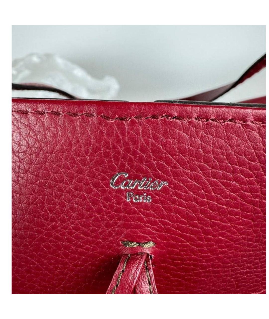 CARTIER Бордовая кожаная сумка тоут, фото 3