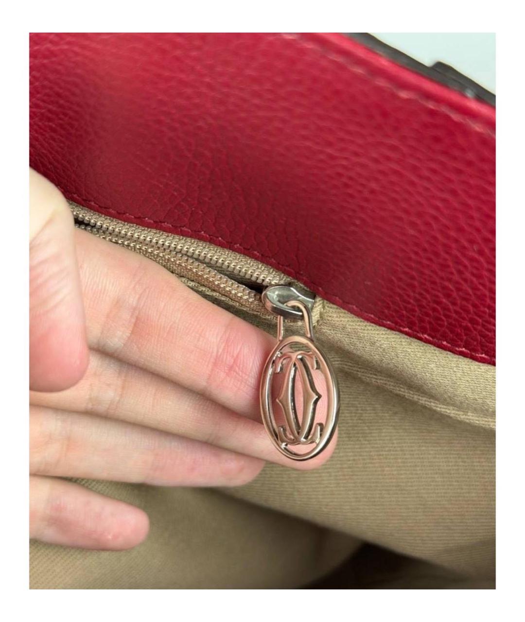 CARTIER Бордовая кожаная сумка тоут, фото 7