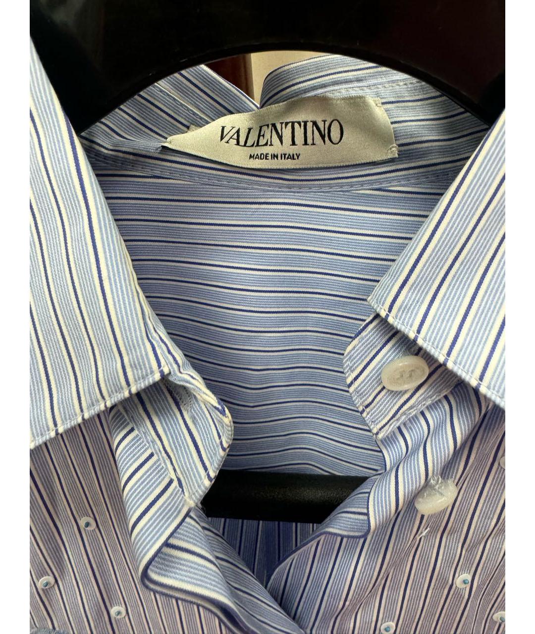 VALENTINO Голубая хлопковая рубашка, фото 9