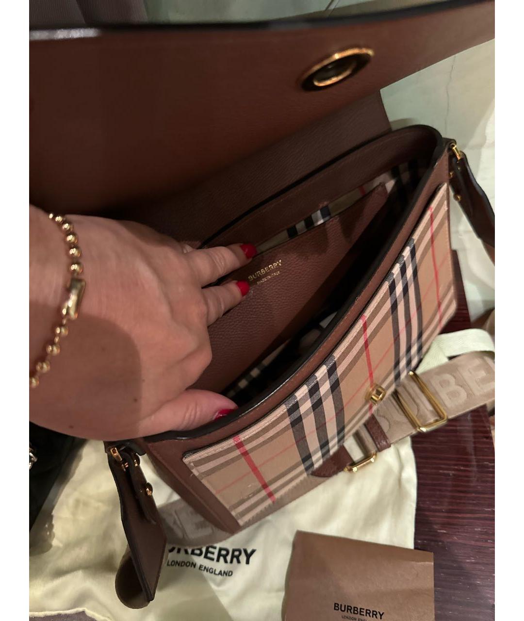 BURBERRY Коричневая кожаная сумка через плечо, фото 4