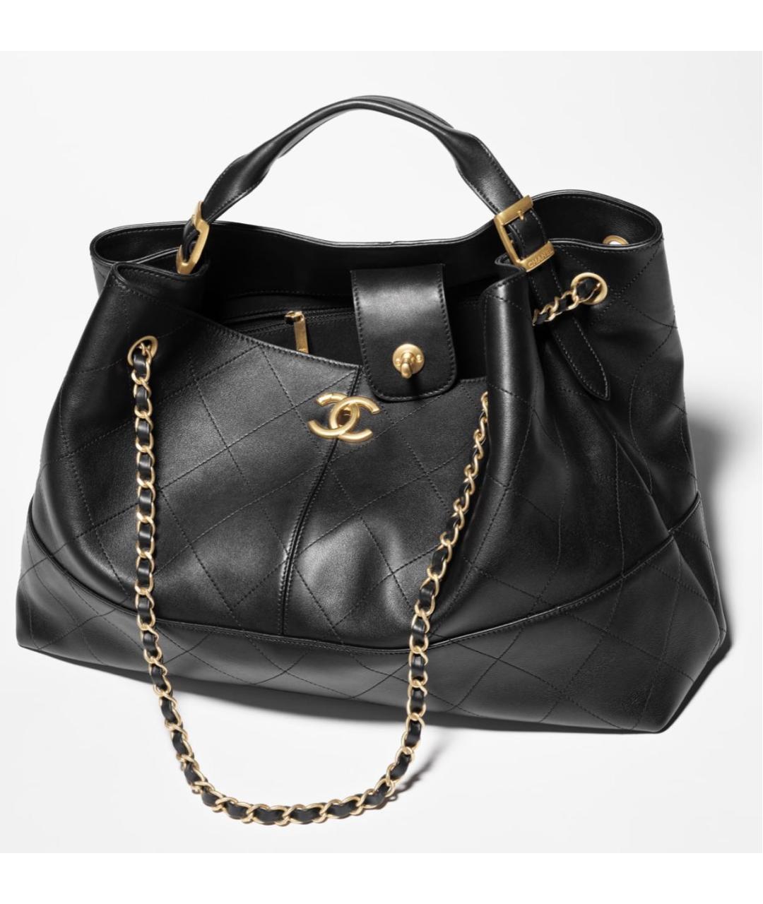 CHANEL Черная кожаная сумка тоут, фото 3
