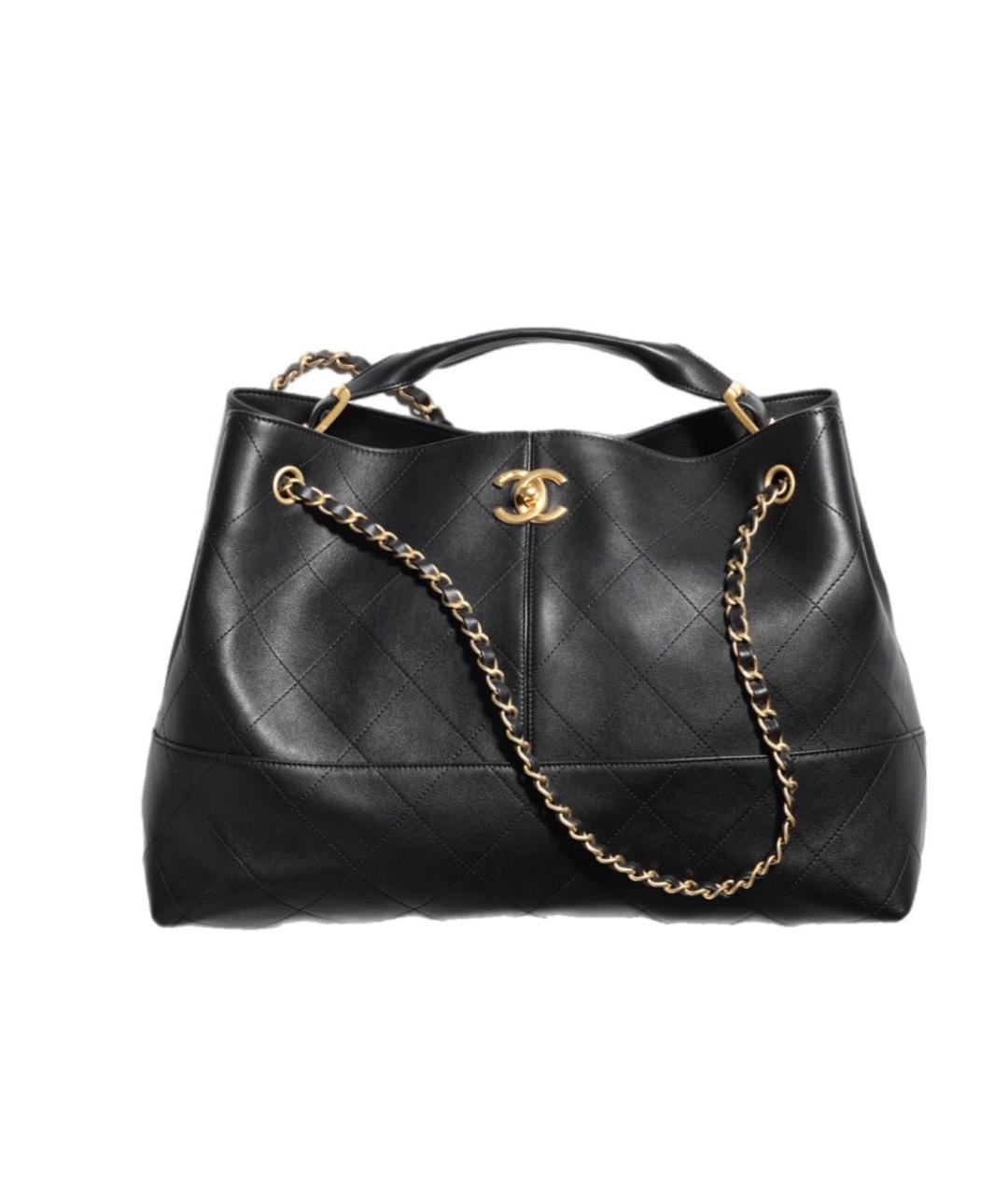 CHANEL Черная кожаная сумка тоут, фото 1