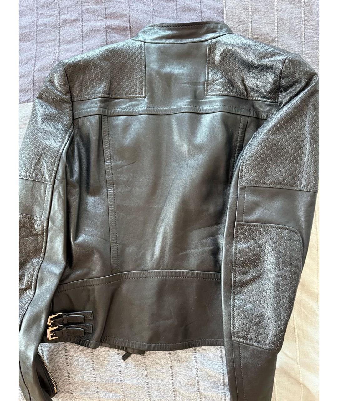 GUCCI Черная кожаная куртка, фото 2