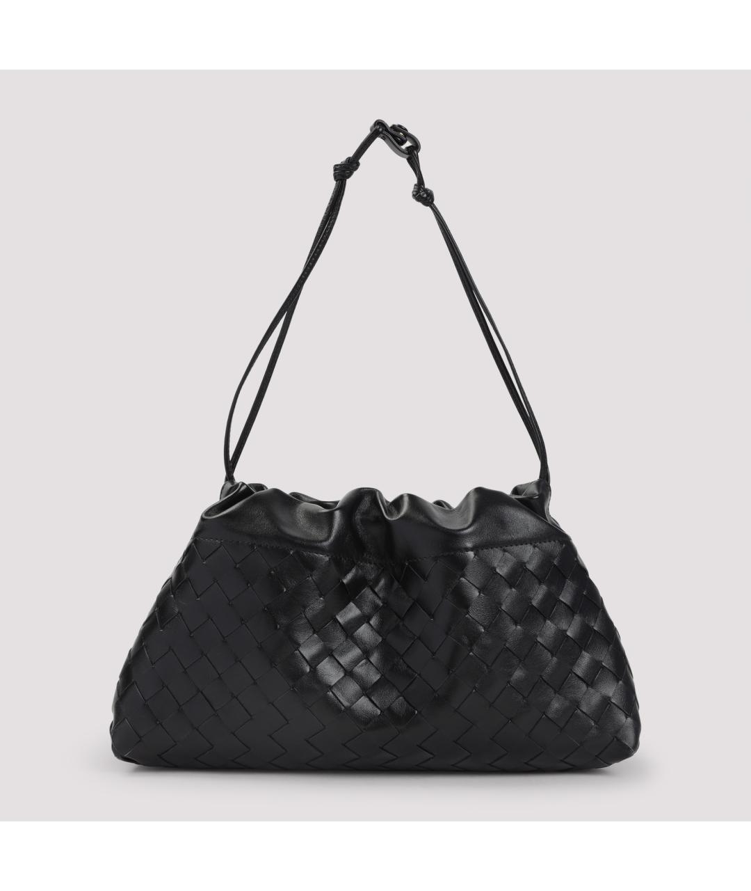 BOTTEGA VENETA Черная кожаная сумка через плечо, фото 2