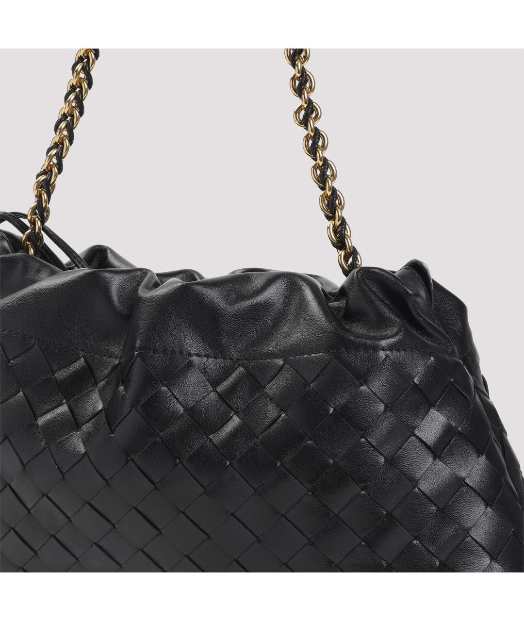 BOTTEGA VENETA Черная кожаная сумка через плечо, фото 3