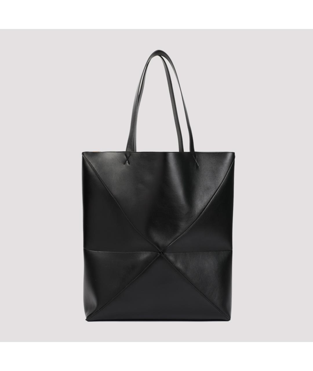 LOEWE Черная кожаная сумка тоут, фото 2