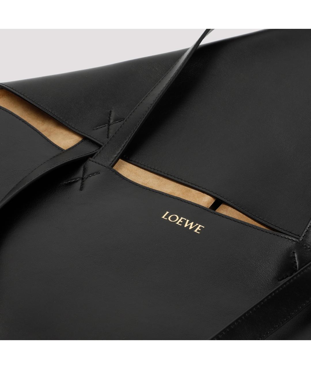 LOEWE Черная кожаная сумка тоут, фото 4