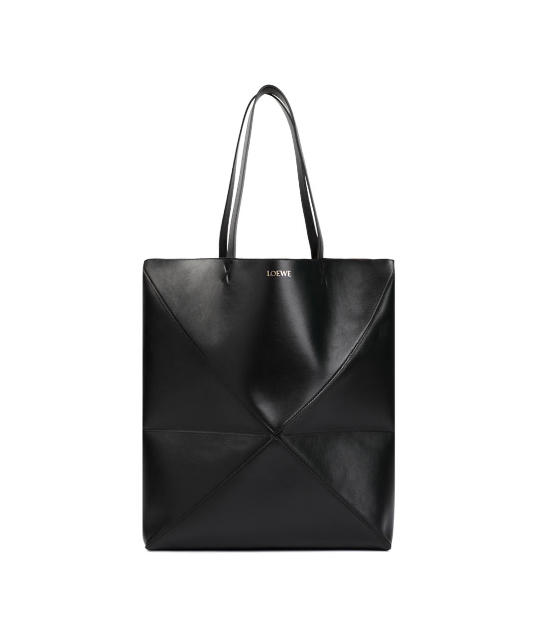 LOEWE Черная кожаная сумка тоут, фото 1