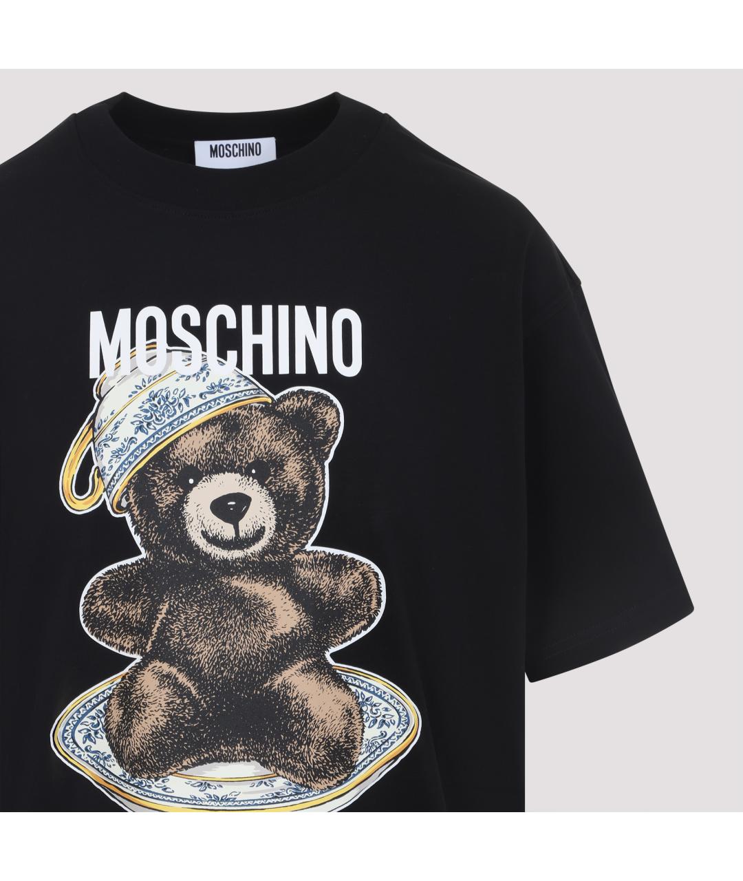 MOSCHINO Черная хлопковая футболка, фото 3