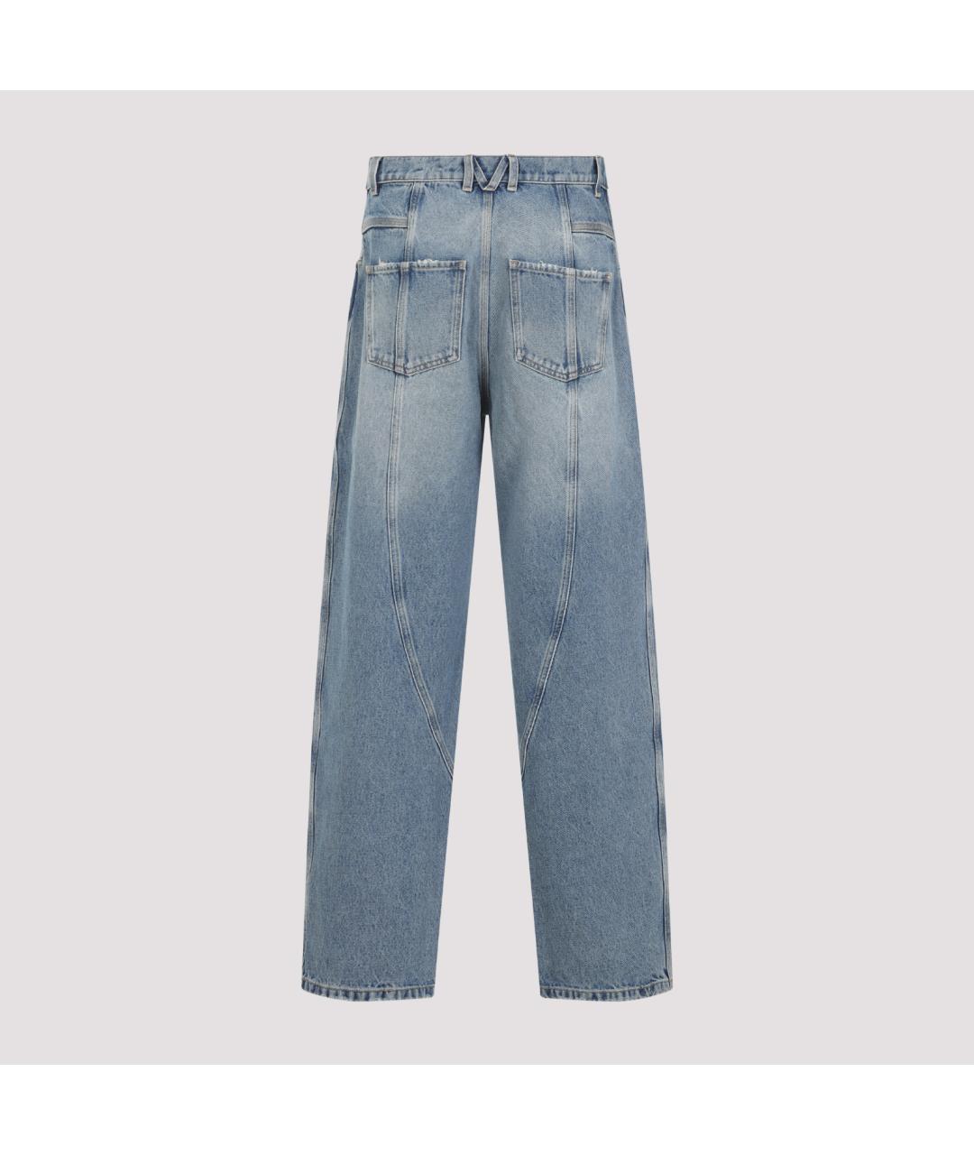MOSCHINO Голубые хлопковые прямые джинсы, фото 2