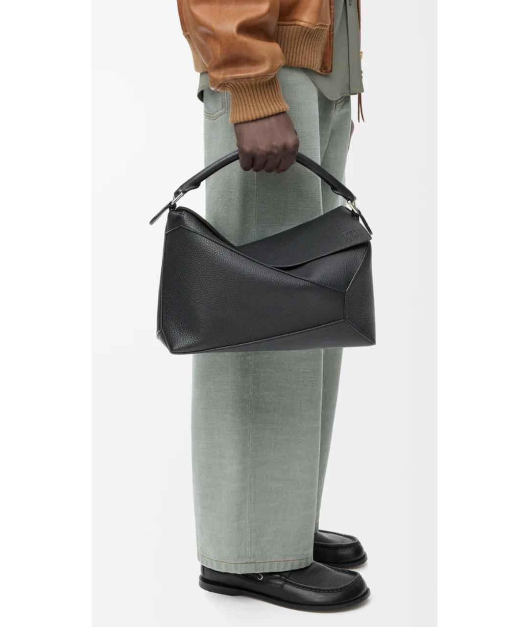 LOEWE Черная кожаная сумка на плечо, фото 2