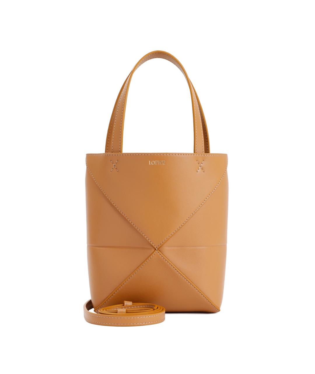 LOEWE Коричневая кожаная сумка с короткими ручками, фото 1