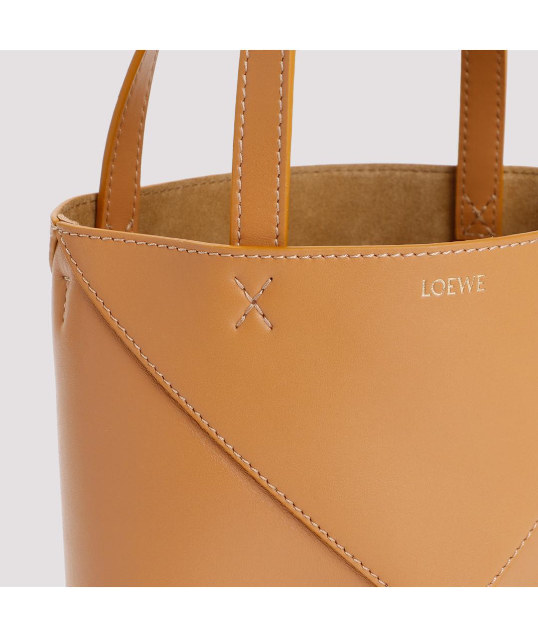 LOEWE Коричневая кожаная сумка с короткими ручками, фото 4